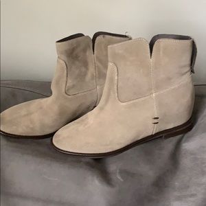 Beige Suede Ankle Boots